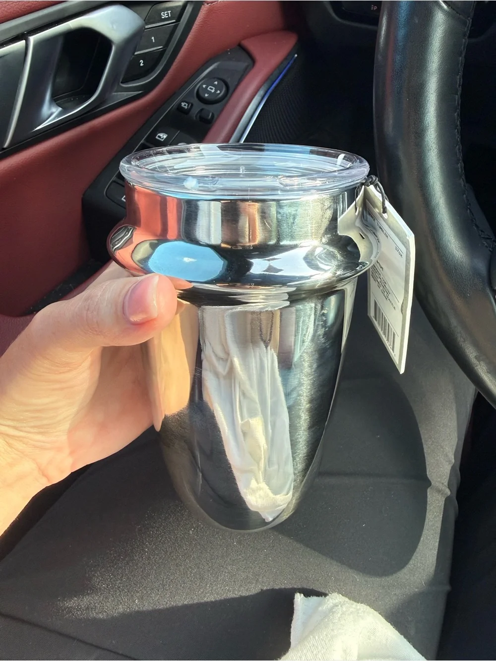 Stainless Steel Cocktail Shaker with Lid - Silver
